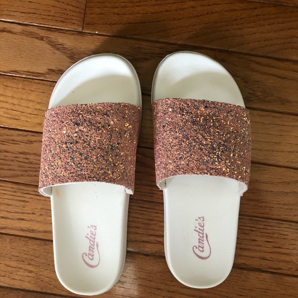 Candies pink sparkling slides.